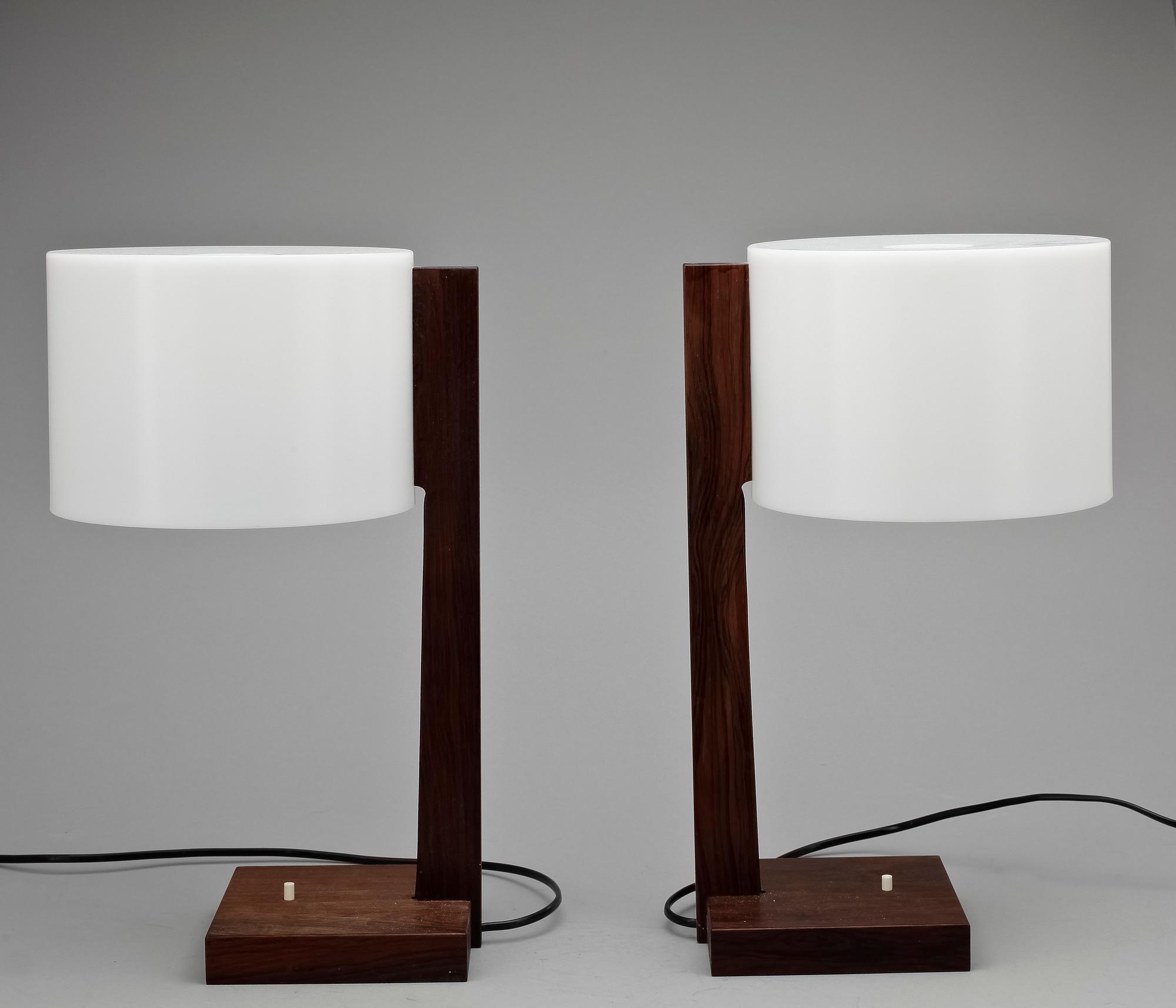 BORDSLAMPOR, ett par, Uno och Östen Kristiansson, Luxus, 1970-tal.