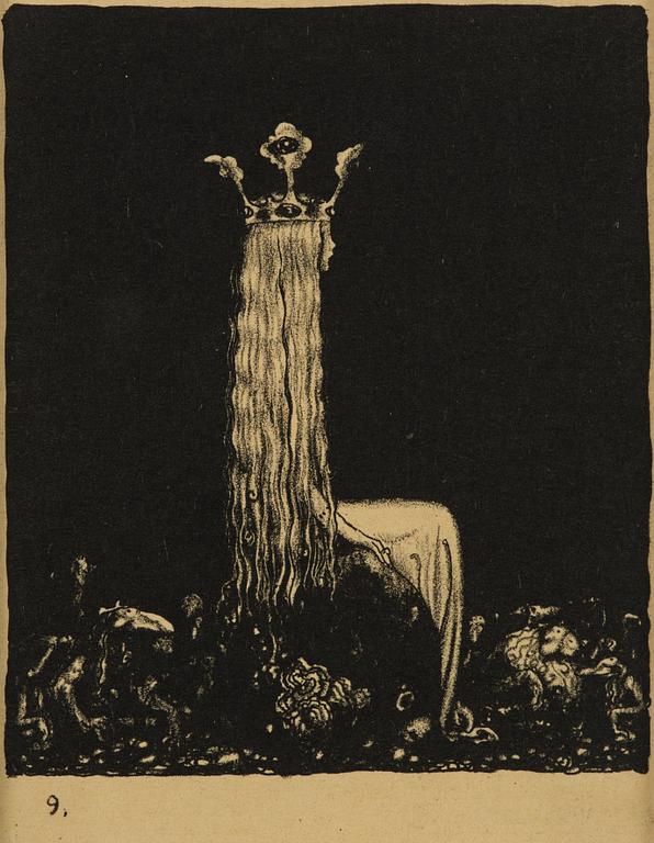 John Bauer, "Troll", de kompletta 10 osignerade litografierna ur sviten.