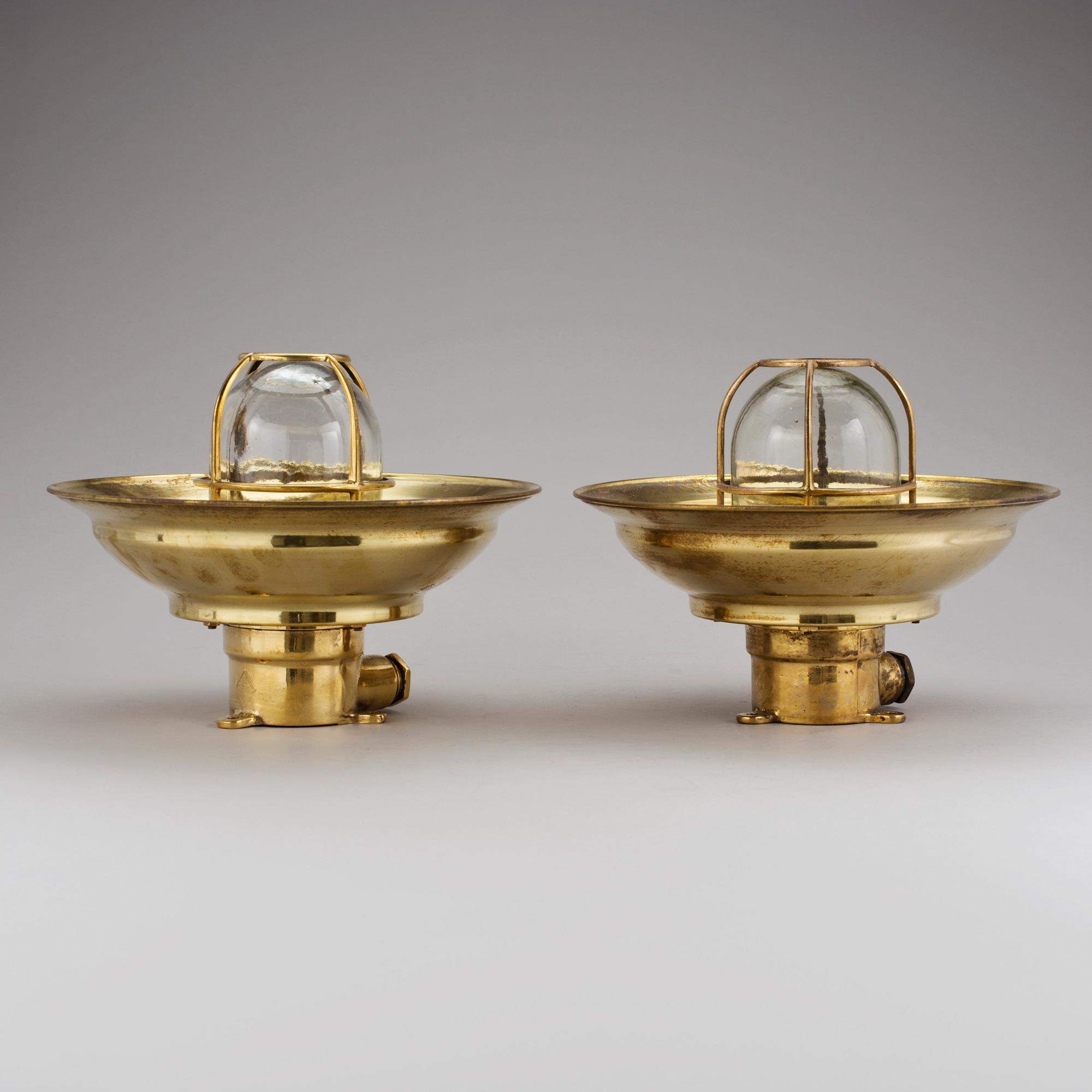 FARTYGSARMATUR, ett par, mässing, 1900-tal.