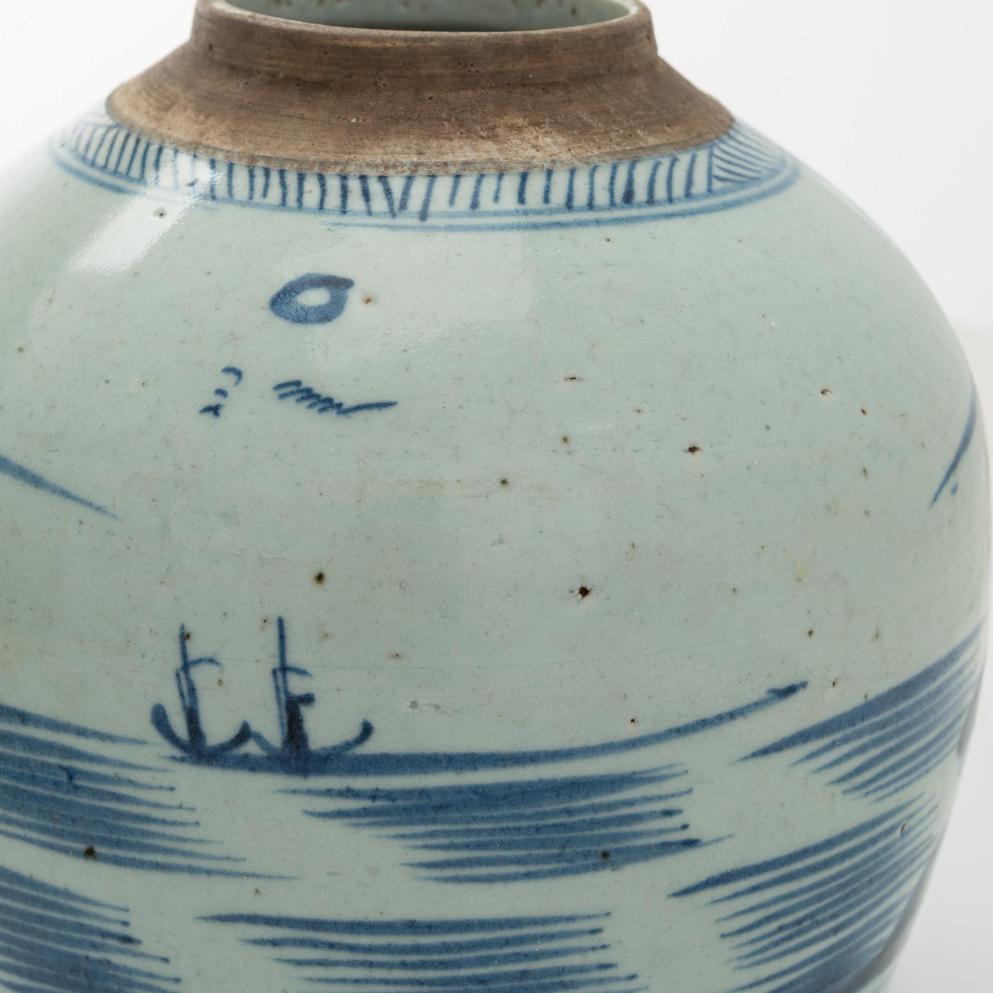 Bojaner, 2 stycken, porslin, Kina, 1800-tal.