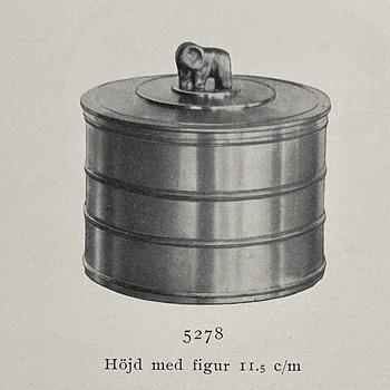 Sylvia Stave, burk med lock, modell 5278, C.G. Hallberg, Stockholm, 1933.