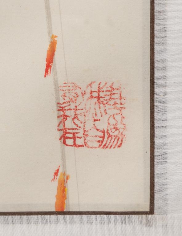 Unidentified artists, three Chinese paintings, around 2000.