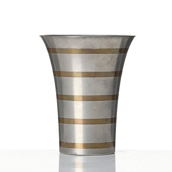 Estrid Ericson, a pewter and brass vase, Svenskt Tenn, Stockholm 1953.