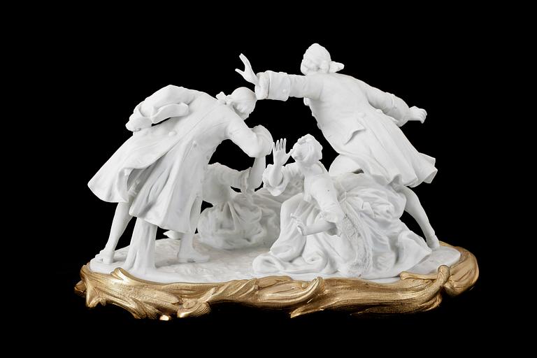 FIGURIN, biskvi samt brons, Rokokostil, 1800-talets andra hälft.