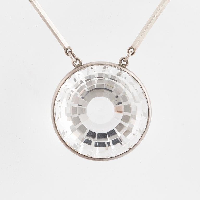 Wiwen Nilsson, a sterling and rock crystal necklace, Lund, Sweden 1965.