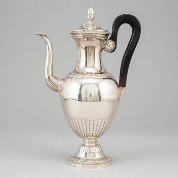 A Swedish Empire 19th century silver coffee-pot, mark of Adolf Zethelius, Stockholm 1830.