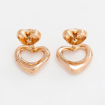Tiffany & Co, Elsa Peretti, a pair of 18K gold 'Open Heart' earrings.