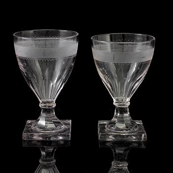 VINGLAS, 12 st, glas, 1800-tal.