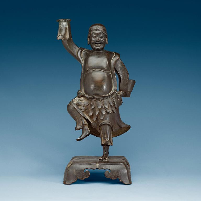 A bronze sculpture of a mythological figure, Qing dynasty (1644-1912).