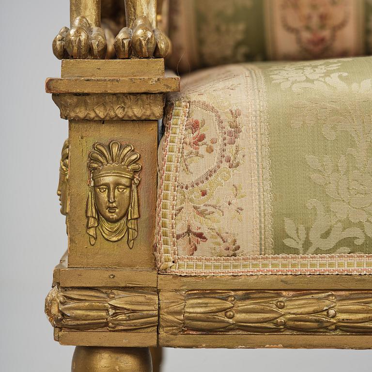 A late Gustavian sofa attributed to E. Ståhl (master in Stockholm 1794-1820).