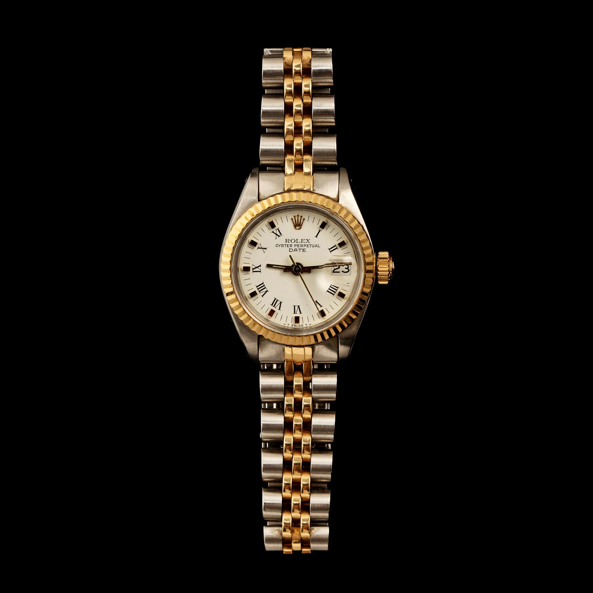 DAMARMBANDSUR, Rolex, Oyster Perpetual, date, automatisk.