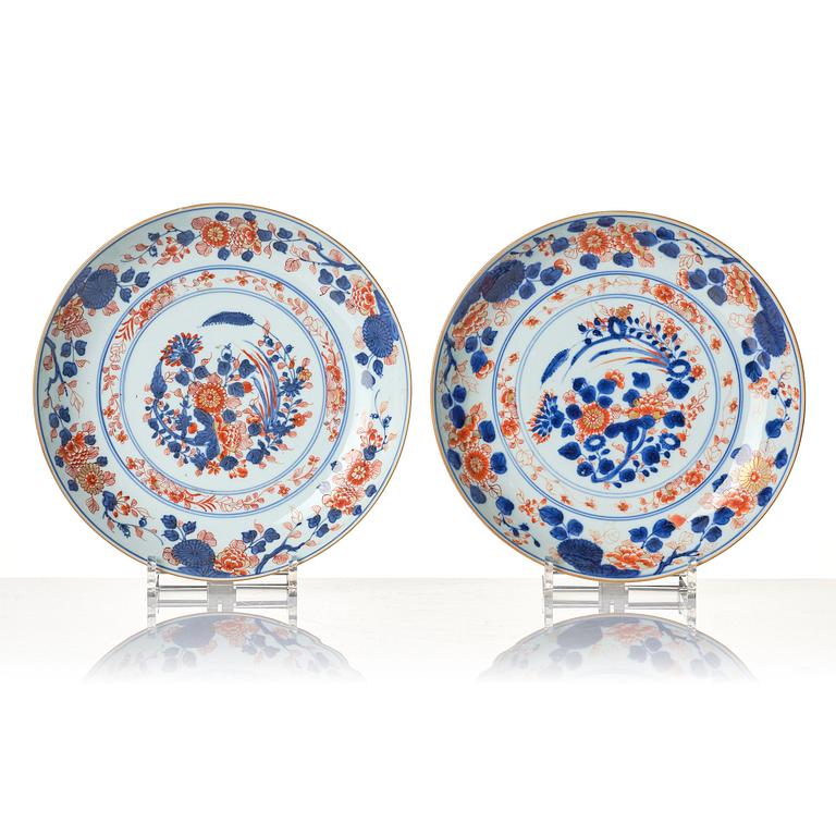 Fat, sex stycken, porslin. Qingdynastin, Kangxi (1662-1722).