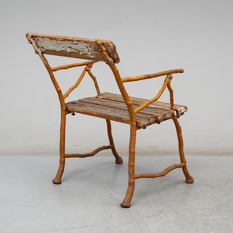 A garden sofa and armchair, Bolinder, Stockholm, circa 1900.