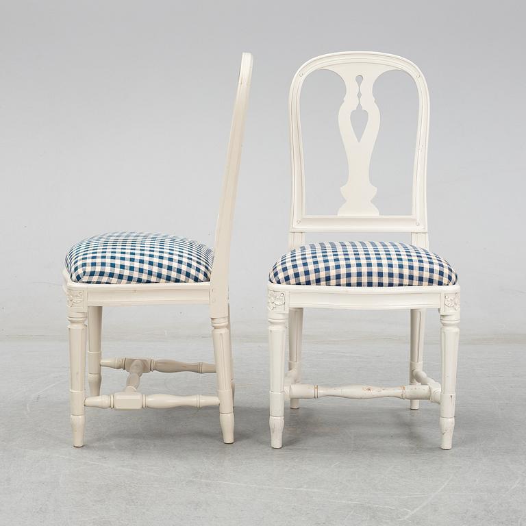 Eight Gustavian style 'Hallunda' chairs from IKEA.