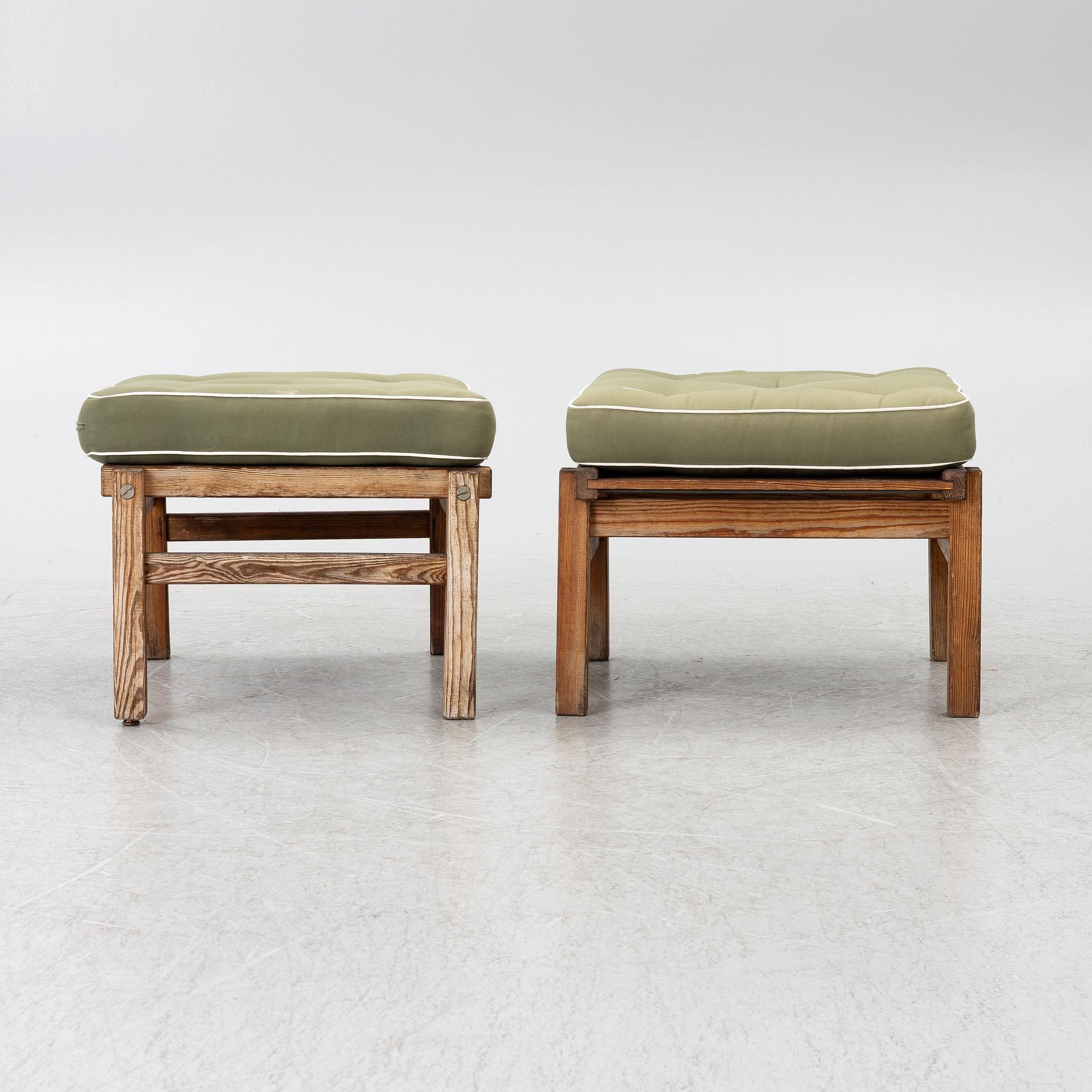 Elsa Stackelberg, a pair of garden armchairs with ottomans, Fri Form, Edsbruk, 1980s.