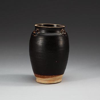 A black glazed jar, Song dynasty (960-1279).