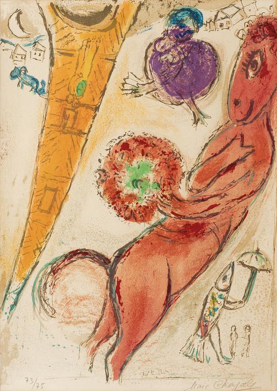 Marc Chagall, "La tour Eiffel à l'âne".