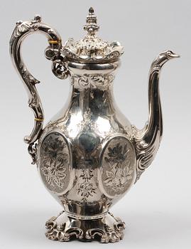 KAFFEKANNA, silver, nyrokoko, Möllenborg Féron, Stockholm 1800-talets senare del, 825 g.