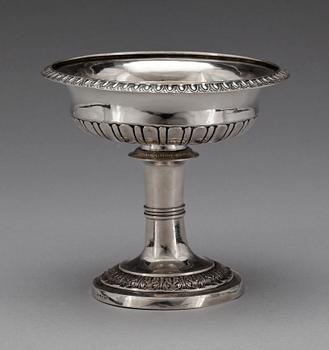 SKÅL PÅ FOT, silver, Gustaf Folcker, Stockholm, 1834. Vikt: 385 gram.