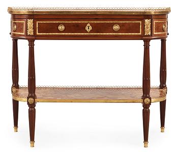 406. A Louis XVI late 18th century console desserte by F. Schey, master in Paris 1777.