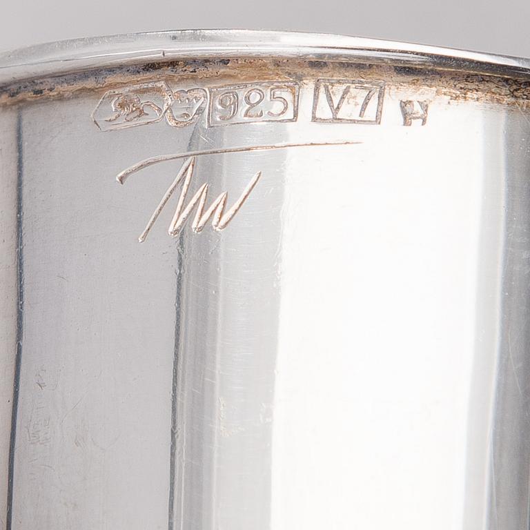 TAPIO WIRKKALA, A SILVER VASE. Signed TW. Hämeenlinna 1974.