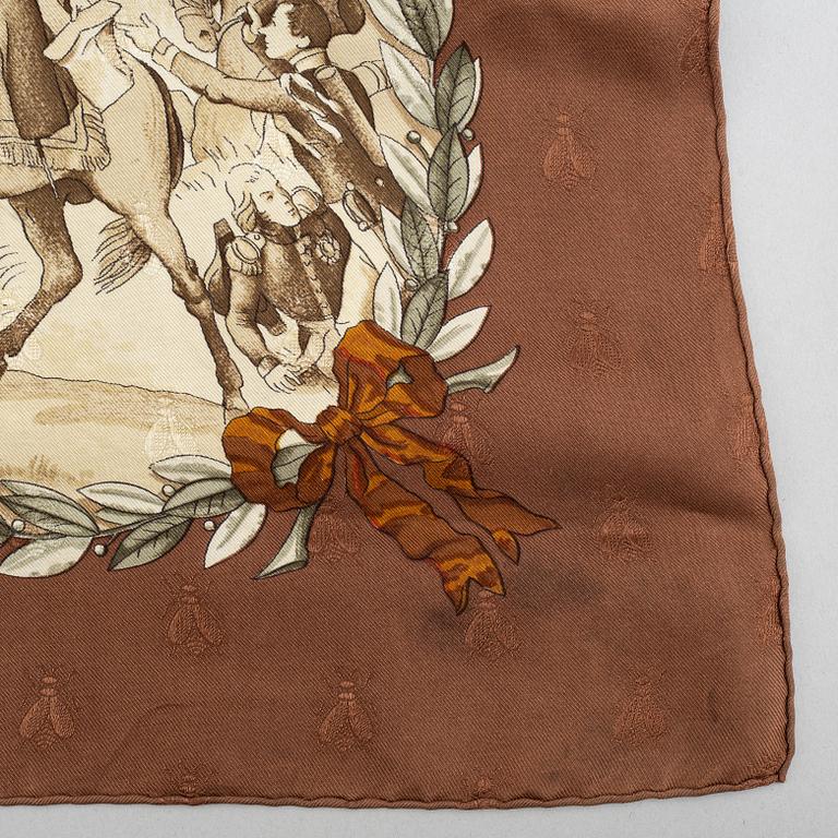 Hermès, a 'Napoleon' silk scarf.