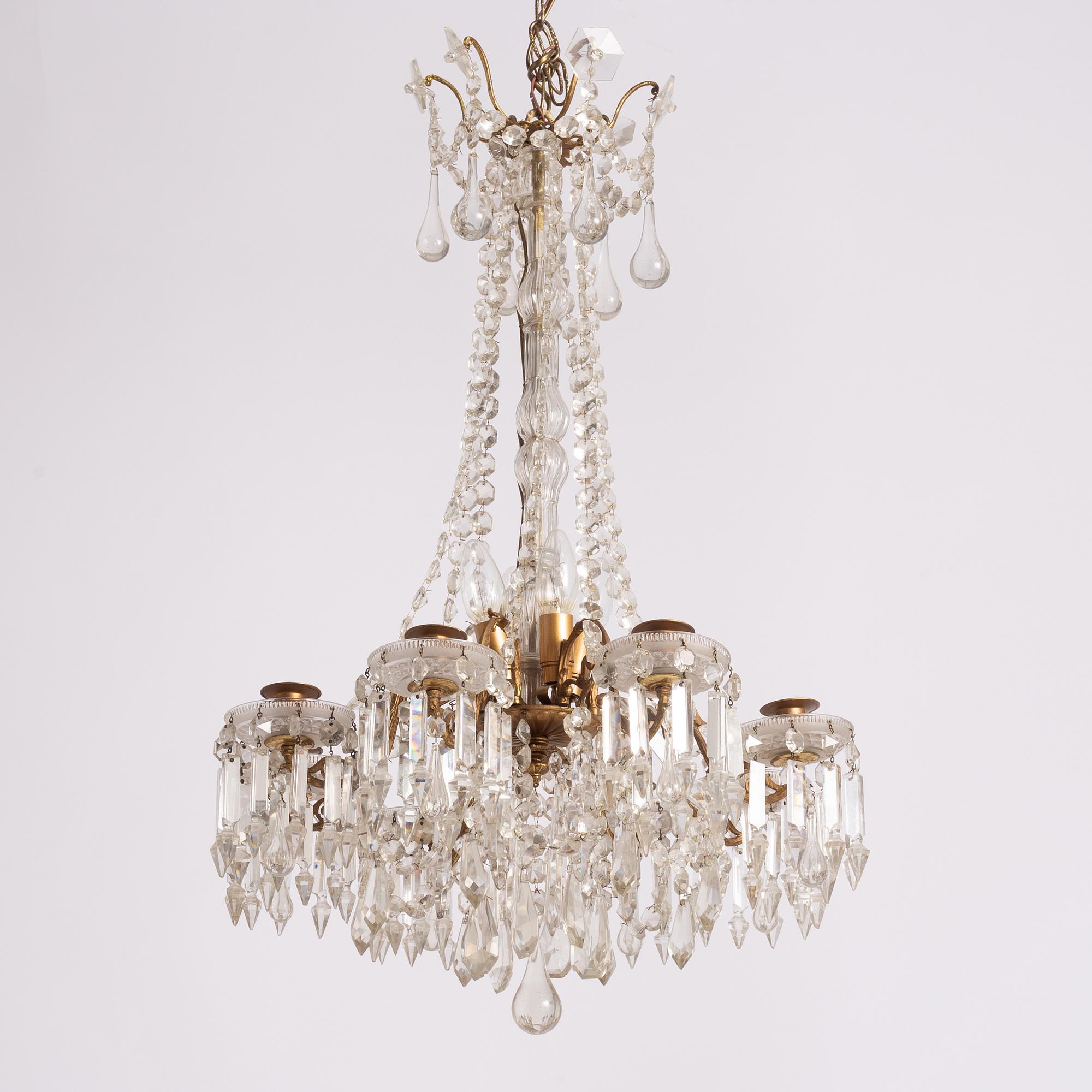 Chandelier, Sweden, late 19th century, Oscarian period.