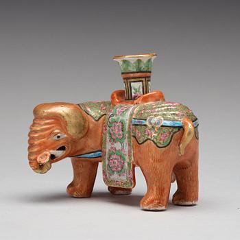 A Canton figure of an elephant, late Qing dynasty, circa 1900.