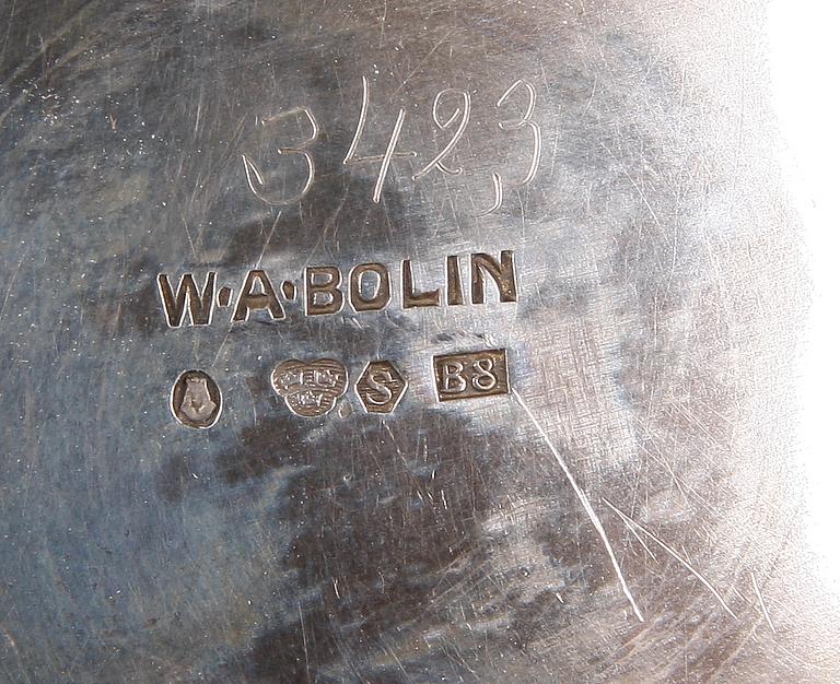 SKÅL MED LOCK, silver, WA Bolin, 1928. Vikt 382 g.