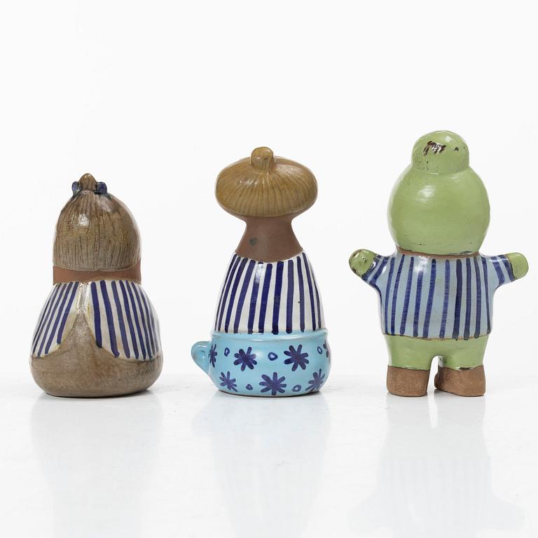 Lisa Larson, three stoneware figurines from the series 'Larsons ungar', Gustavsberg, Sweden.