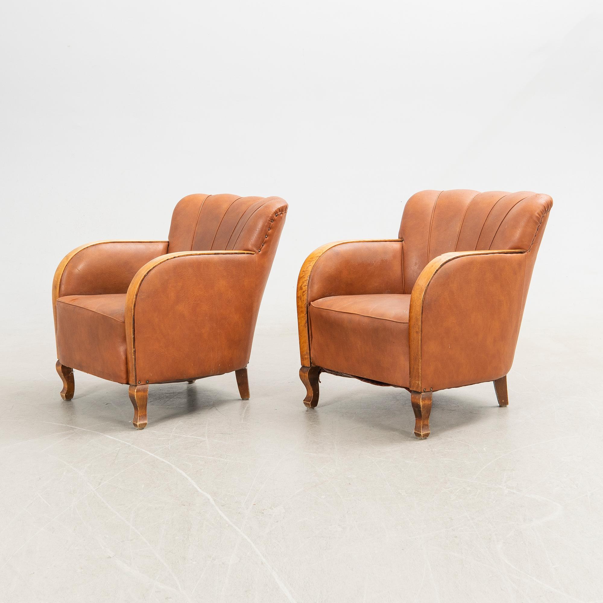 Armchairs, a pair, Swedish modern, 1930s/40s.