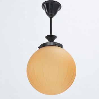 Edward Hald, a ceiling lamp, variant of model "HD 632", Orrefors, 1920s-30s.