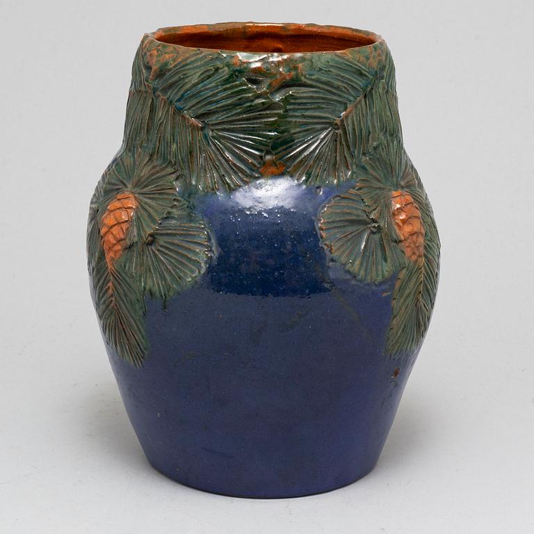 HILMA PERSSON-HJELM, a earthenware vase, signed and dated 1915.