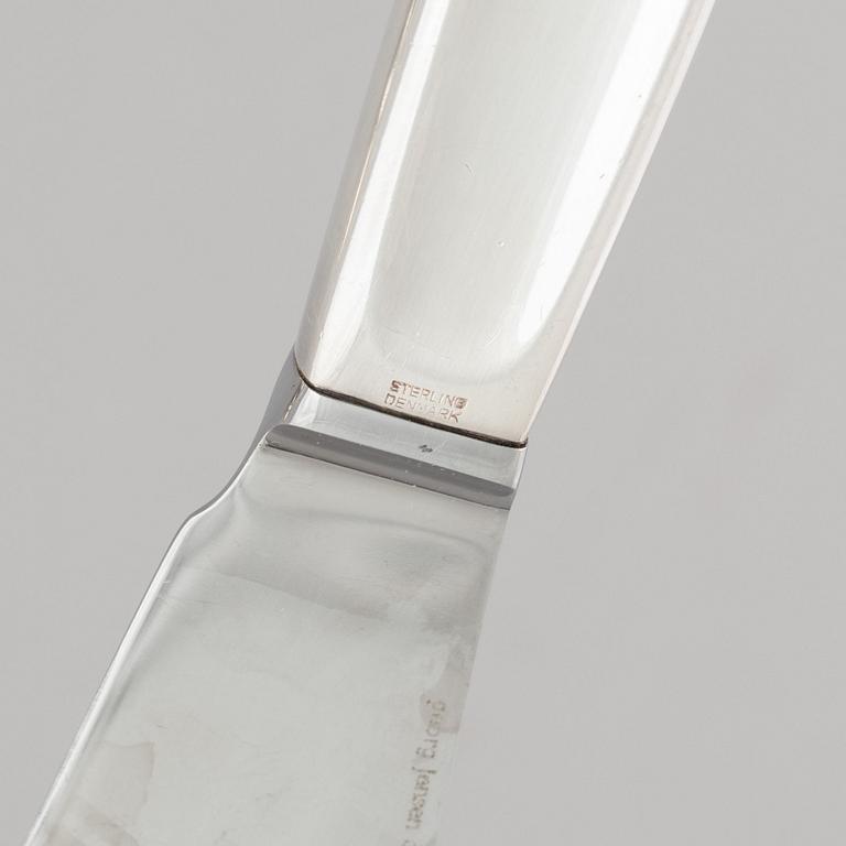 Tias Eckhoff, cutlery set, 99 pieces, sterling silver, "Cypress", Georg Jensen, Denmark.