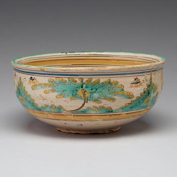 An Italian or Spanish faiance bowl, 18th Century.