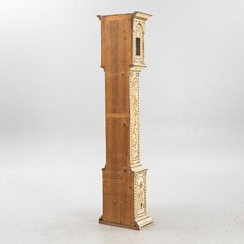 A longcase clock, 20th century with older dial and clockwork.