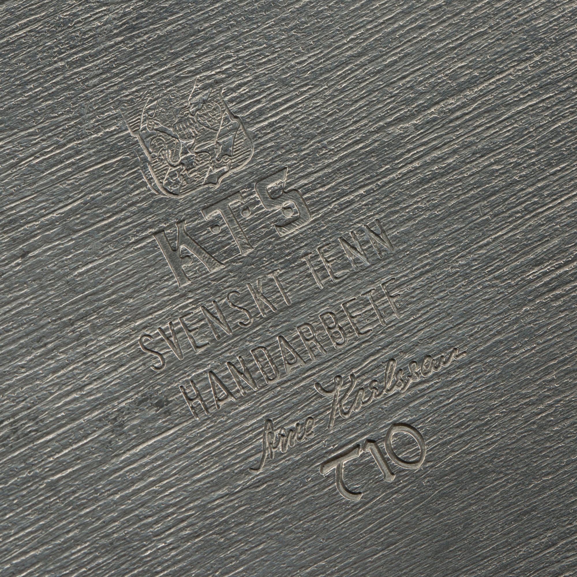 ARNE KARLSSON vinkylare, tenn 1993 för KTS (AB Koppar & Tennsmide) Göteborg.