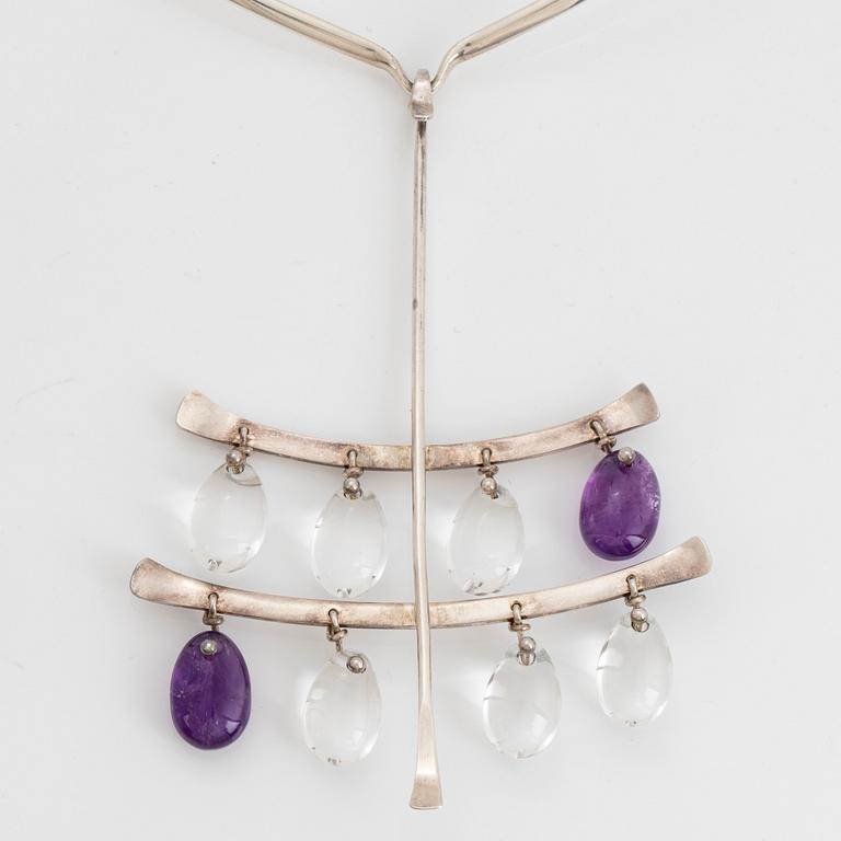 Vivianna Torun Bülow-Hübe, a sterling silver necklace with pendant, Georg Jensen, Denmark, design nr 135.