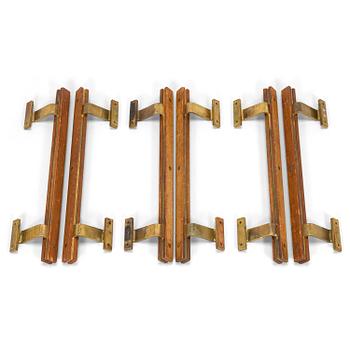 Aarne Olavi (Olli) Kuusi, dörrhandtag, tre par, modell 205, tillverkare Primo Oy, 1900-talets senare hälft.