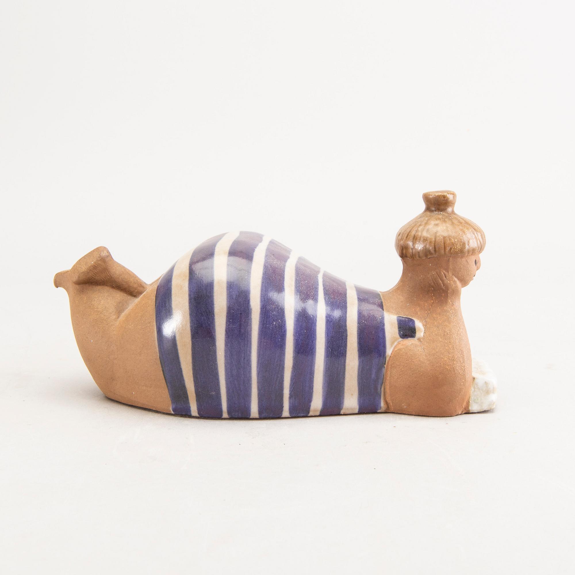 Lisa Larson, figurin, stengods, "Beata" ur serien "ABC-flickorna", Gustavsberg.