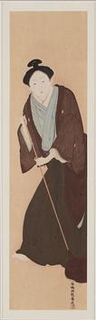 ISODA KORYUSAI (1735-1790), efter, and UNKNOWN ARTIST, color woodblock prints, Japan, both presumably 20th century.