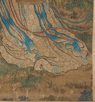 A hanging scroll, ink and color on paper, Qing dynasty.