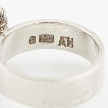Anders Högberg, ring, sterling silver with a pink stone, Gothenburg 1989.