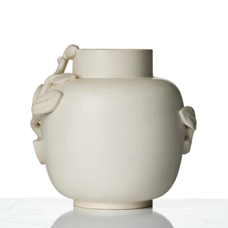 Wilhelm Kåge, a "Carrara" ceramic vase and bowl, Gustavsberg 1930s-40s.