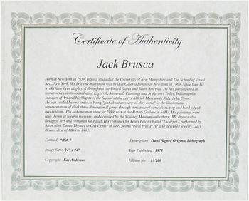 JACK BRUSCA, färglitografi. Signerad och daterad 1978, numrerad 13/200.