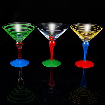 ANNE NILSSON, cocktail/martiniglas, 6 st, glas, "Clown", Orrefors.