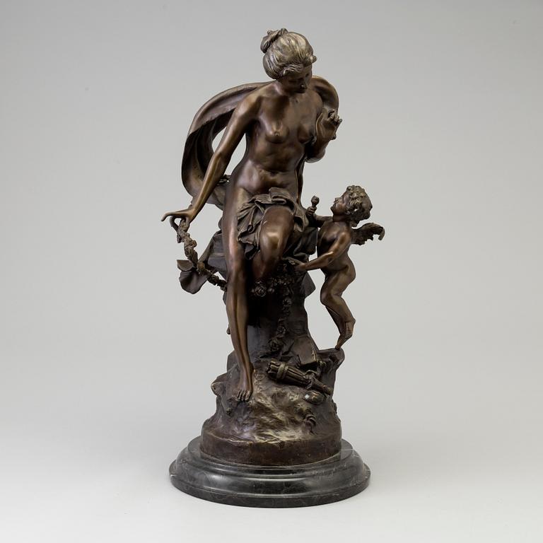 MATHURIN MOREAU, after. Sculpture, bronze, signed.
