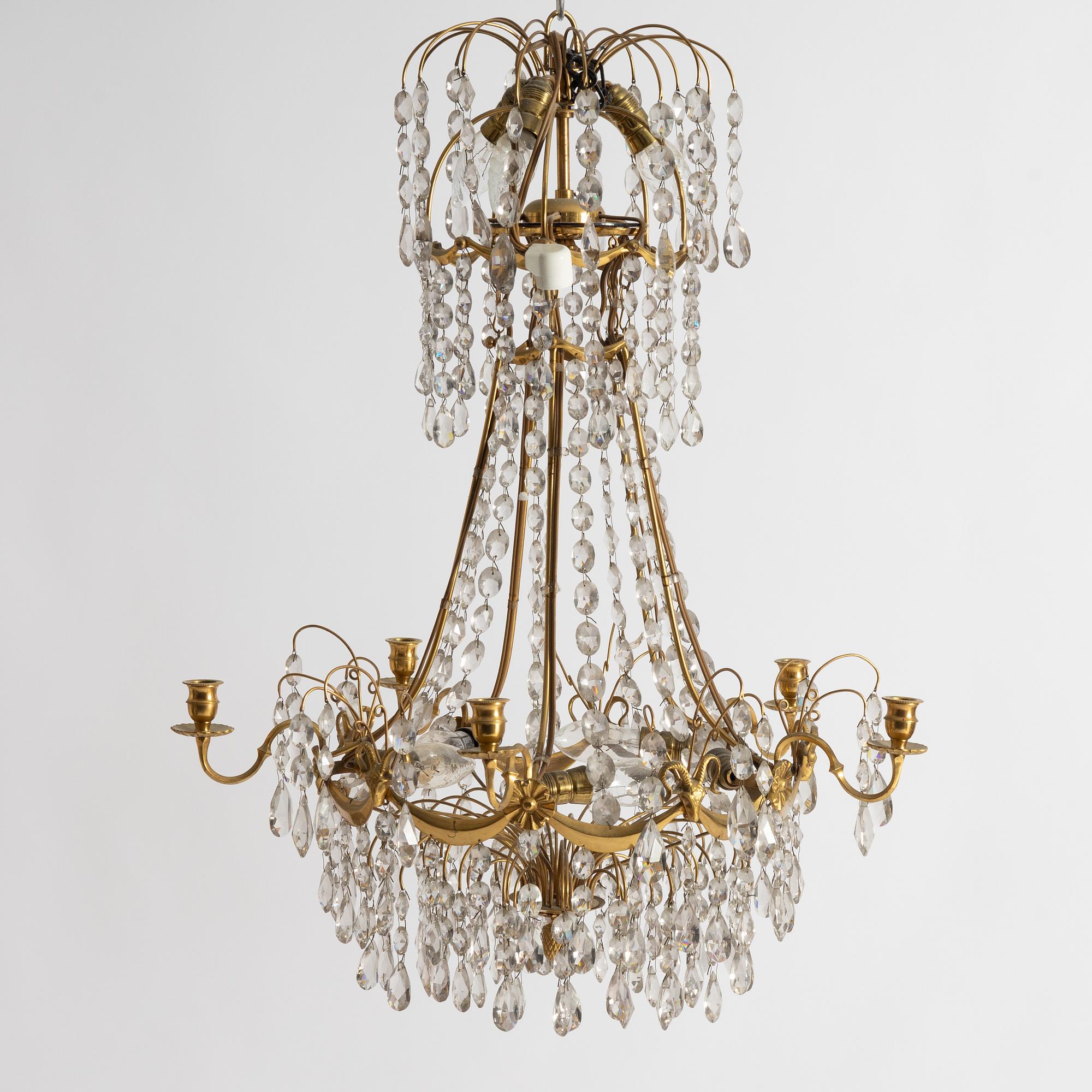 Chandelier, Gustavian style, early 20th century.