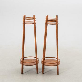 Flower tables/pedestals, a pair, Thonet, Vienna, first half of the 20th century.