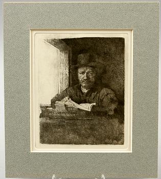 REMBRANDT HARMENSZ VAN RIJN, efter. Etsningar, 2 st.